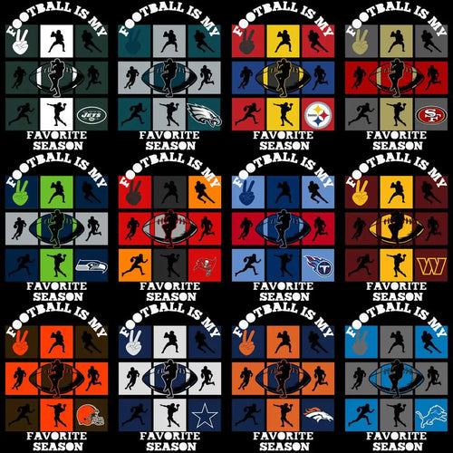 32 Football Teams Favorite Season Designs Bundle PNG