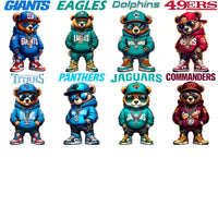 Load image into Gallery viewer, 32 Teddy Bear Swag Football Designs Bundle PNG
