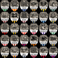 Load image into Gallery viewer, 128 College NCAA School Military Camo Shield Logos PNG Designs Bundle

