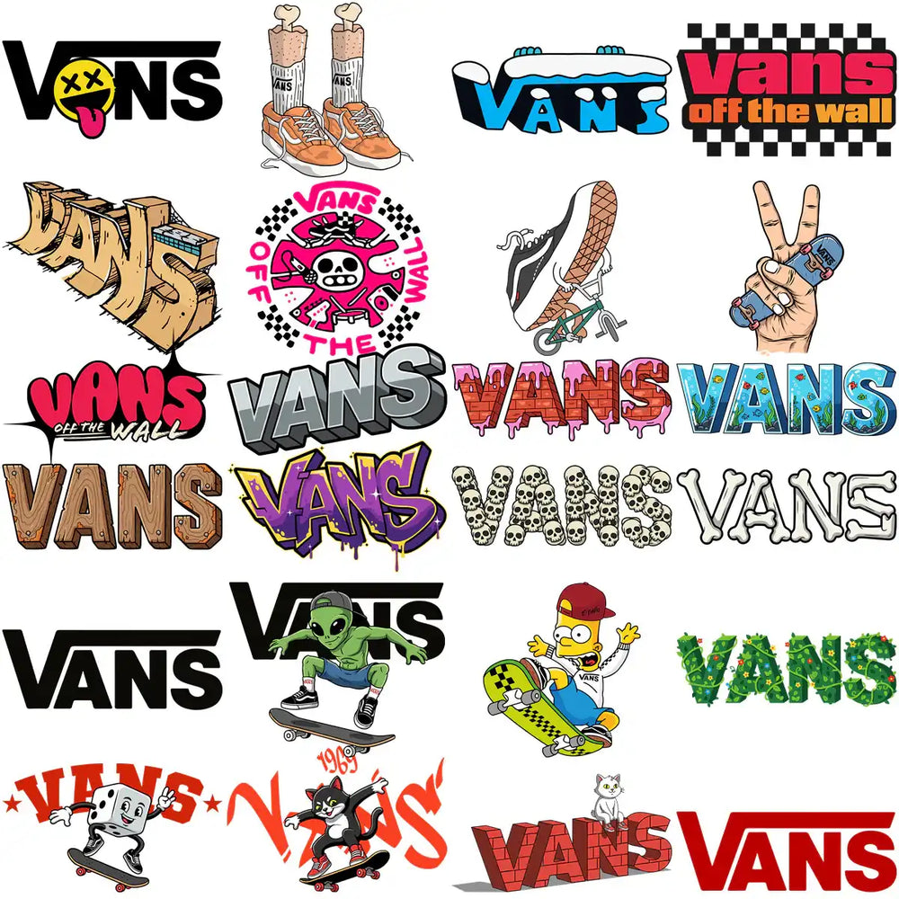 80 VANS Skate Brand Mix Sport Designs Bundle PNG