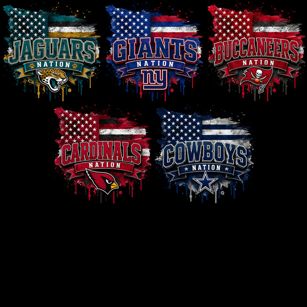 32 Football Nation Teams USA Map Designs Bundle PNG
