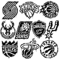 Load image into Gallery viewer, 30 Ink Brush Splatter Paint Basketball Teams Logos Designs Bundle PNG
