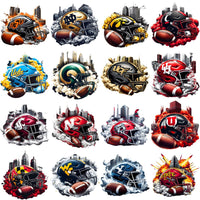 Load image into Gallery viewer, 60 College Football NCAA Teams HELMET SMOKES Designs Bundle PNG
