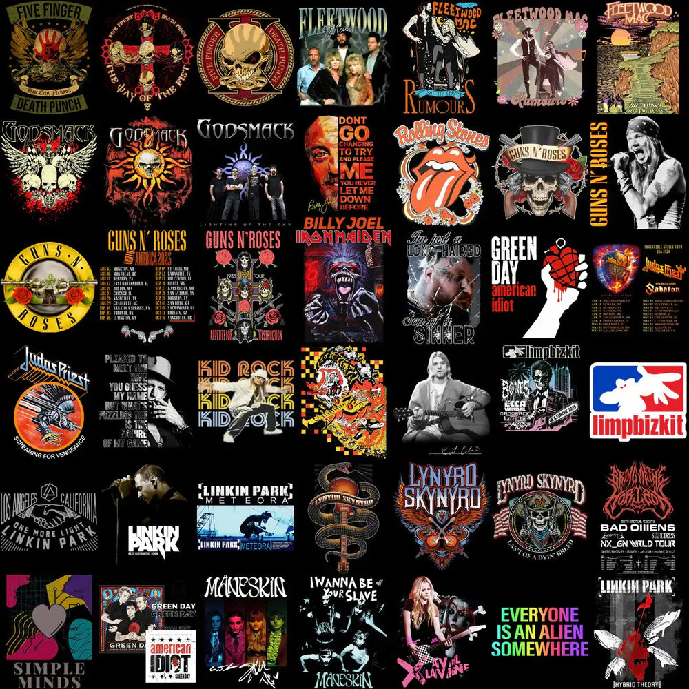 220 Rock Heavy Metal V7 Designs Bundle PNG