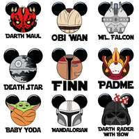 Load image into Gallery viewer, 20 Star Wars X Disney Cartoons Designs Bundle PNG
