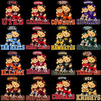 Load image into Gallery viewer, 65 College Football NCAA Teams Teddy Bear Dad &amp; Son Designs Bundle PNG
