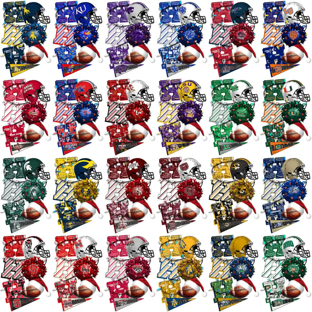 127 College NCAA Christmas HO HO HO Designs Bundle PNG