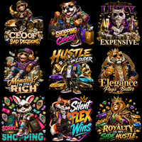 Load image into Gallery viewer, 24 Swag Animals Financial Independence Designs Bundle PNG

