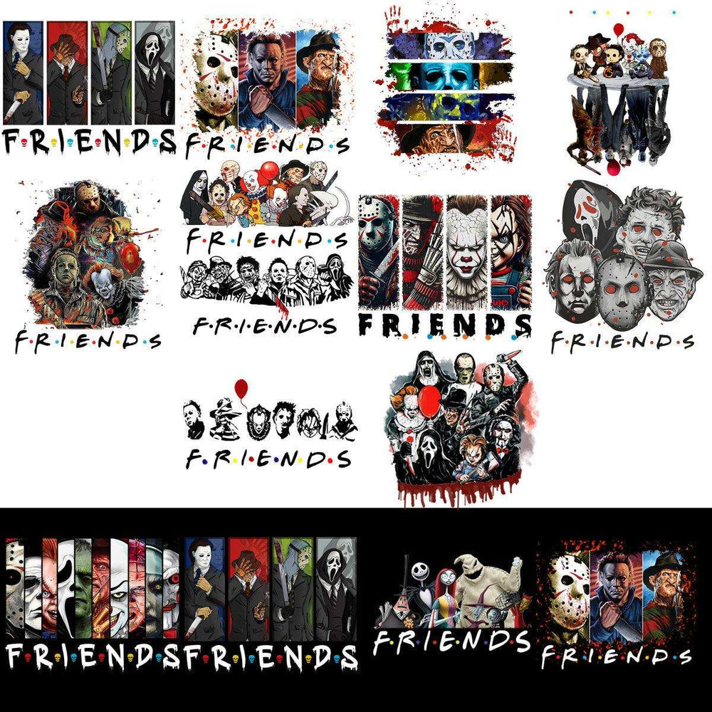 40 Halloween Slashers Friends Horror Movie Designs Bundle PNG