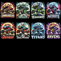 Load image into Gallery viewer, 32 Monster Truck Football Designs Bundle PNG
