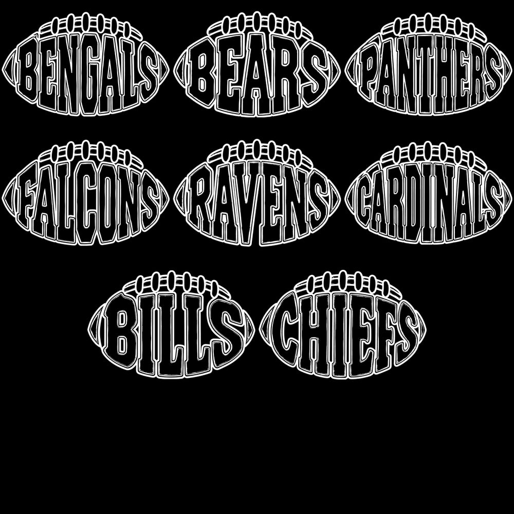 32 Football Teams Shaped Typography Outline Designs Bundle PNG