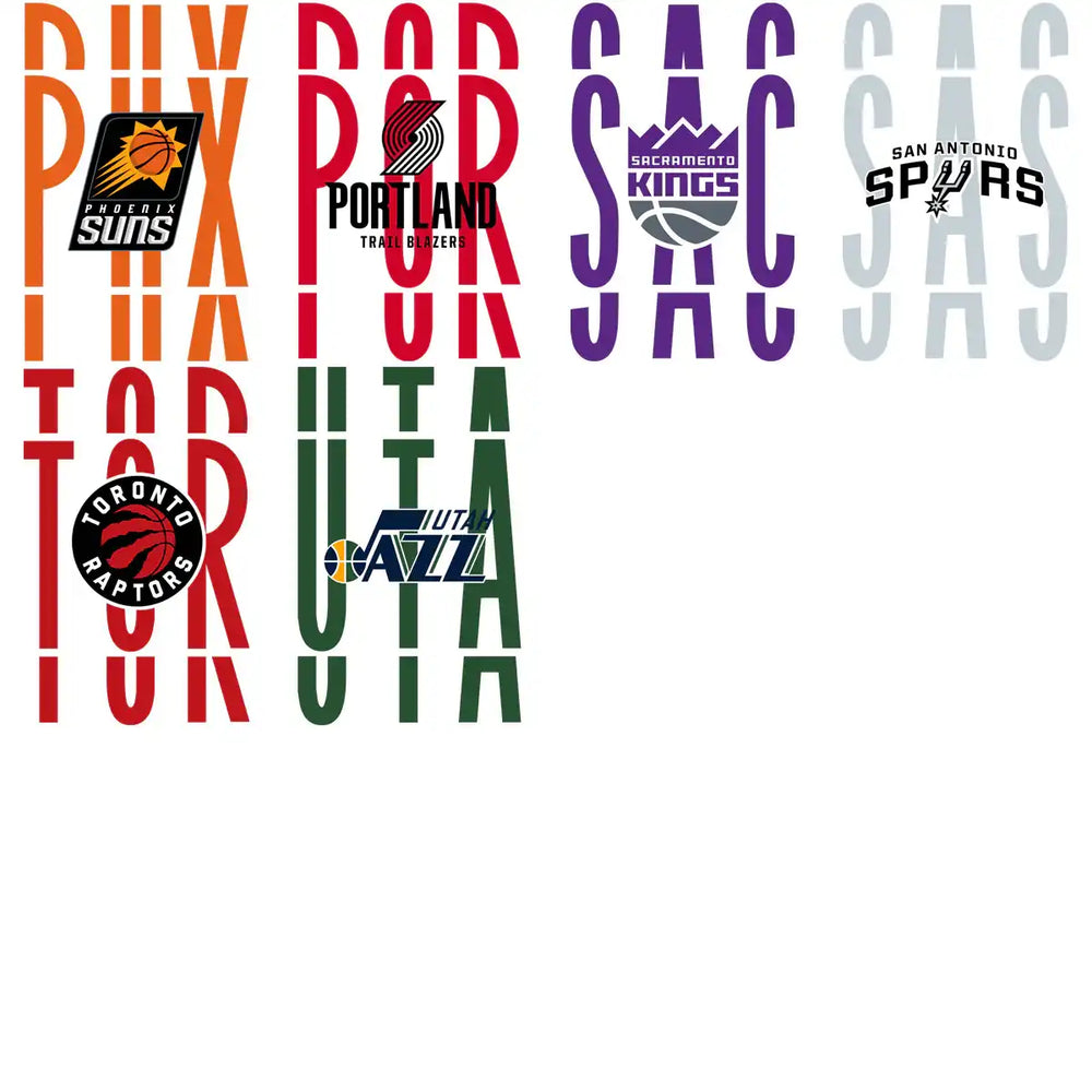 30 Basketball Teams Logos Text Style Designs Bundle PNG