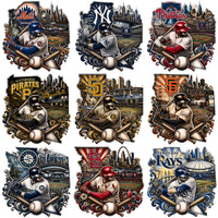Load image into Gallery viewer, 30 City Map Skyline Baseball Teams Logos Designs Bundle PNG
