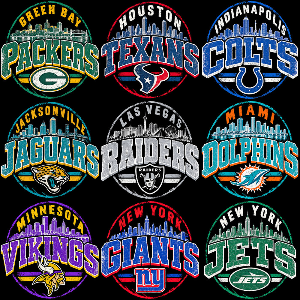 32 Skyline Cities Badge Football Teams Logo Designs Bundle PNG