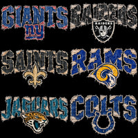 Load image into Gallery viewer, 32 Distressed Denim Texture Football Teams Designs Bundle PNG

