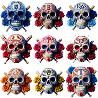 Load image into Gallery viewer, 30 Baseball Teams Floral Days of the Deads Skull Designs Bundle PNG
