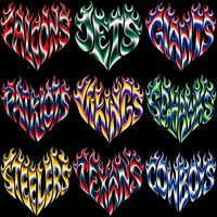 Load image into Gallery viewer, 32 Flame Burning Heart For Football Teams Designs Bundle PNG
