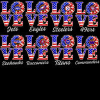Load image into Gallery viewer, 32 Football Teams Patriotic Love Glitter Flower USA Designs Bundle PNG
