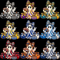Lade Bild in die Galerieansicht, 32 Football Teams Ghost Pumpkin Coquette Bow Designs Bundle PNG
