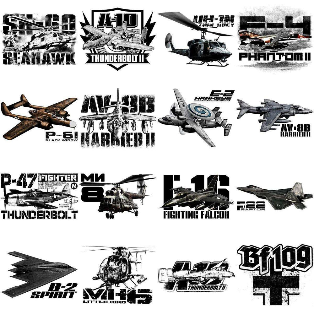 80 Aircrafts Military Airplane Designs Bundle PNG