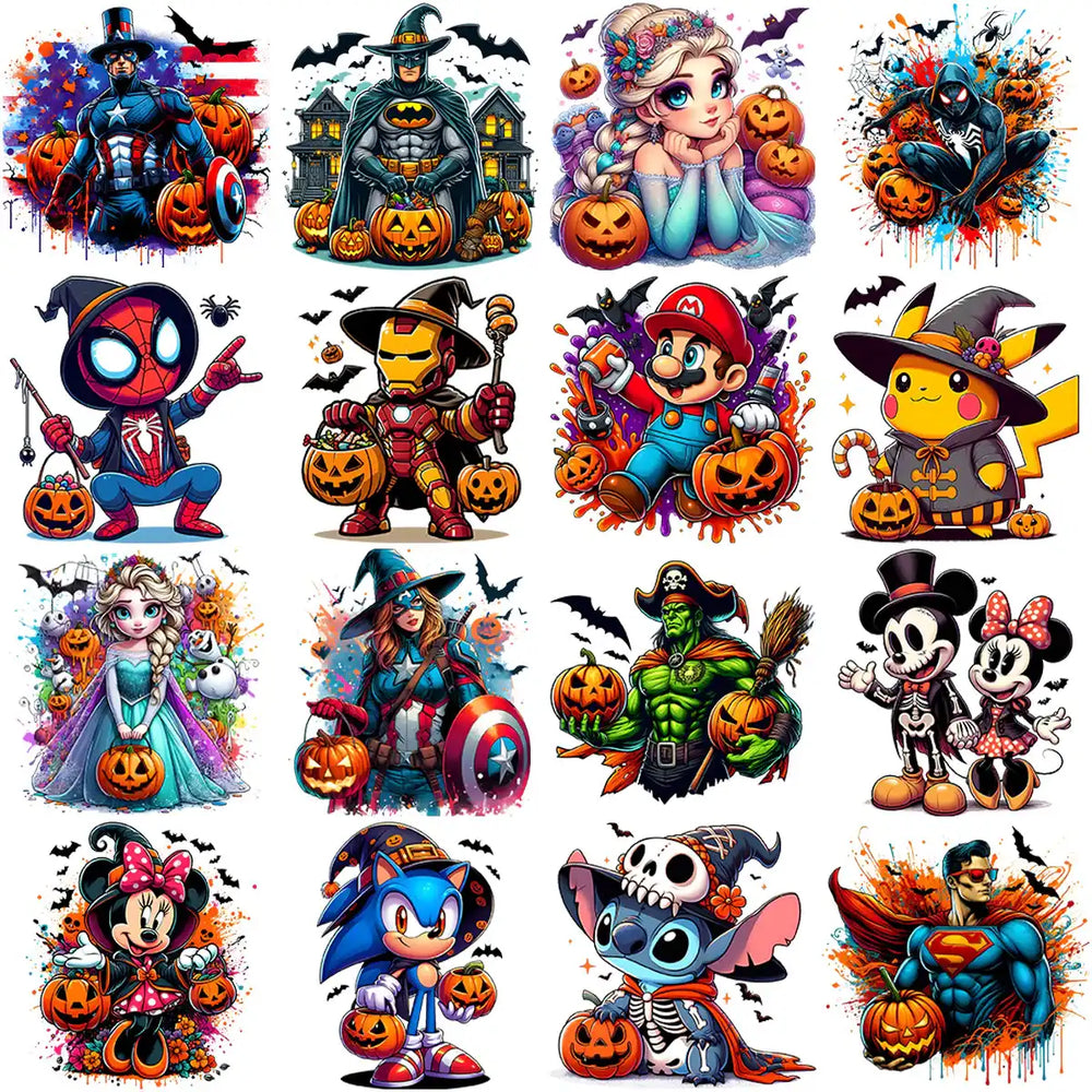 38 Halloween Cartoons Designs Bundle PNG