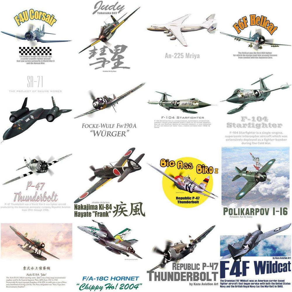 90 Aircrafts Military Airplane Designs Bundle PNG
