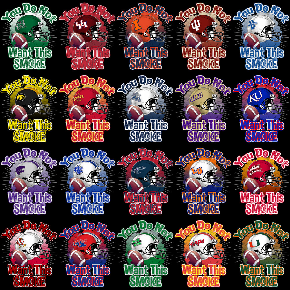 125 College Football You Do Not Want This Smoke Helmet PNG Designs Bundle