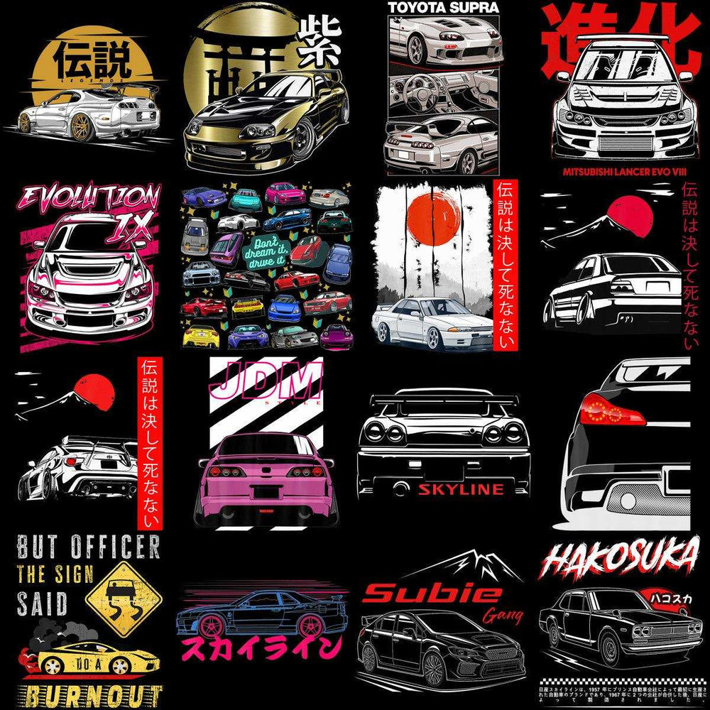 50 JDM Cars Pack 5 Designs Bundle PNG
