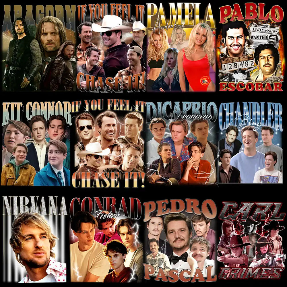 51 Popular Movies Series Artists Bootleg Designs Bundle PNG