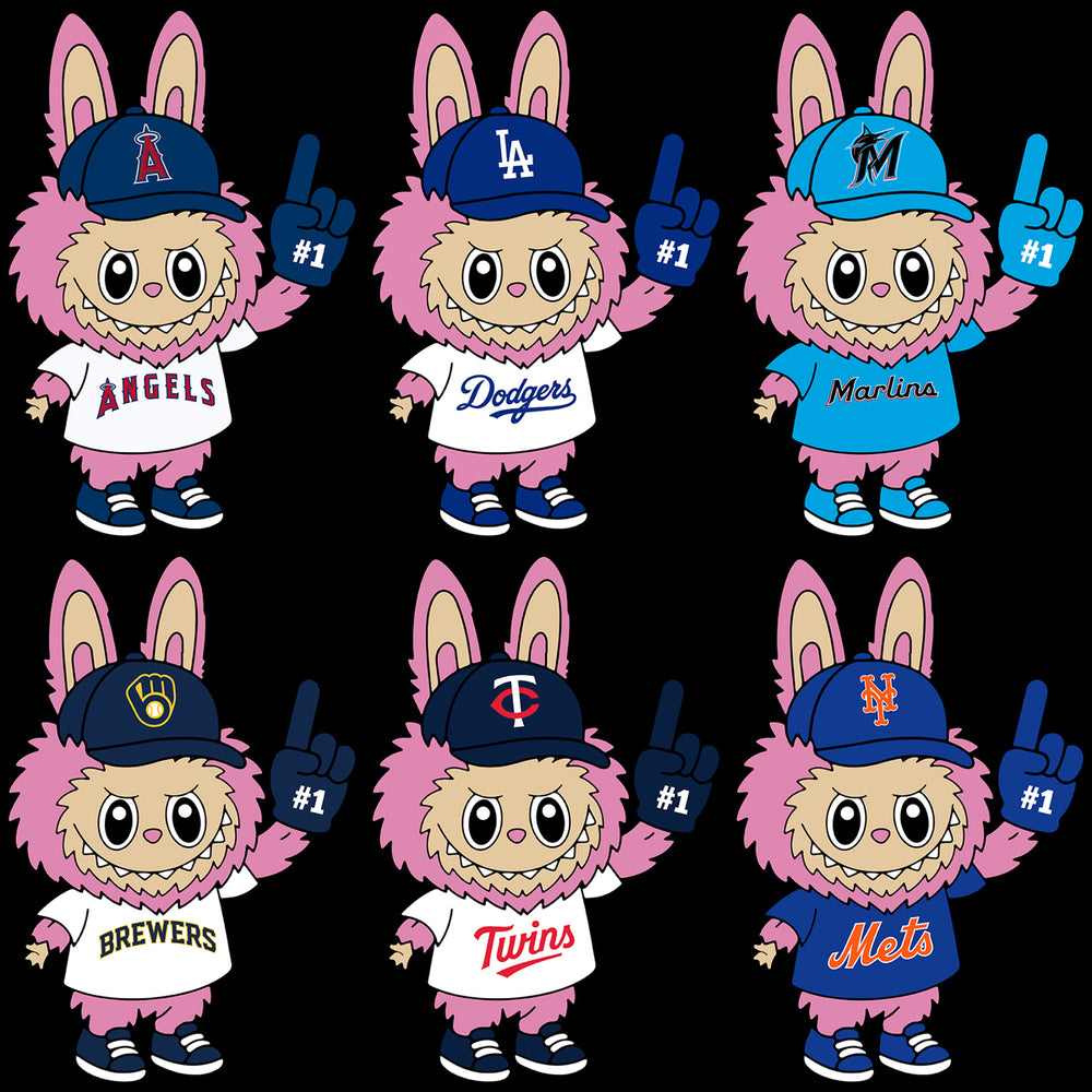 30 Baseball Teams Logo Labubu #1 Designs Bundle PNG SVG