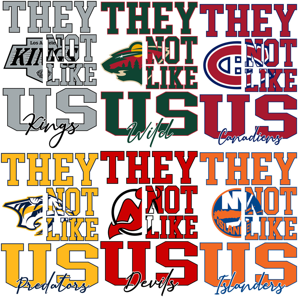 32 Ice Hockey Teams Logos They Not Like Us Designs Bundle PNG SVG