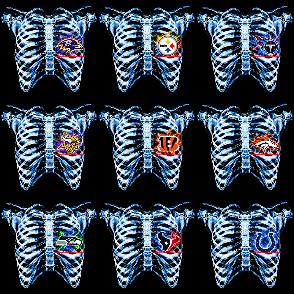 32 X-ray Scan Football Teams In My Heart Designs Bundle PNG