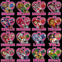 Lade Bild in die Galerieansicht, 65 Go College Football NCAA Teams Pink October Heart Designs Bundle PNG
