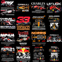 Load image into Gallery viewer, 80 Racing F1 Drivers Formula Streetwear Designs Bundle PNG

