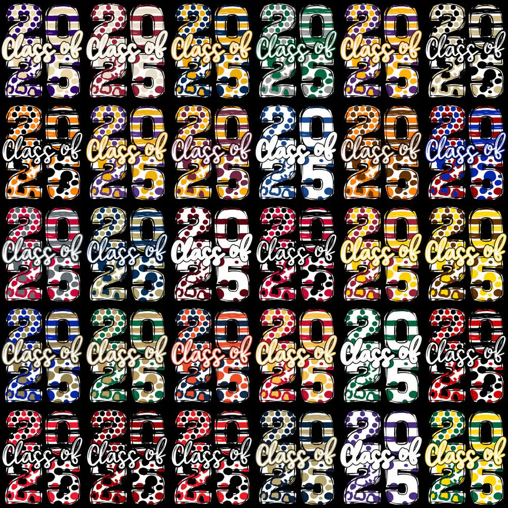 110 Class Of 2025 Graduation Dots Designs Bundle PNG