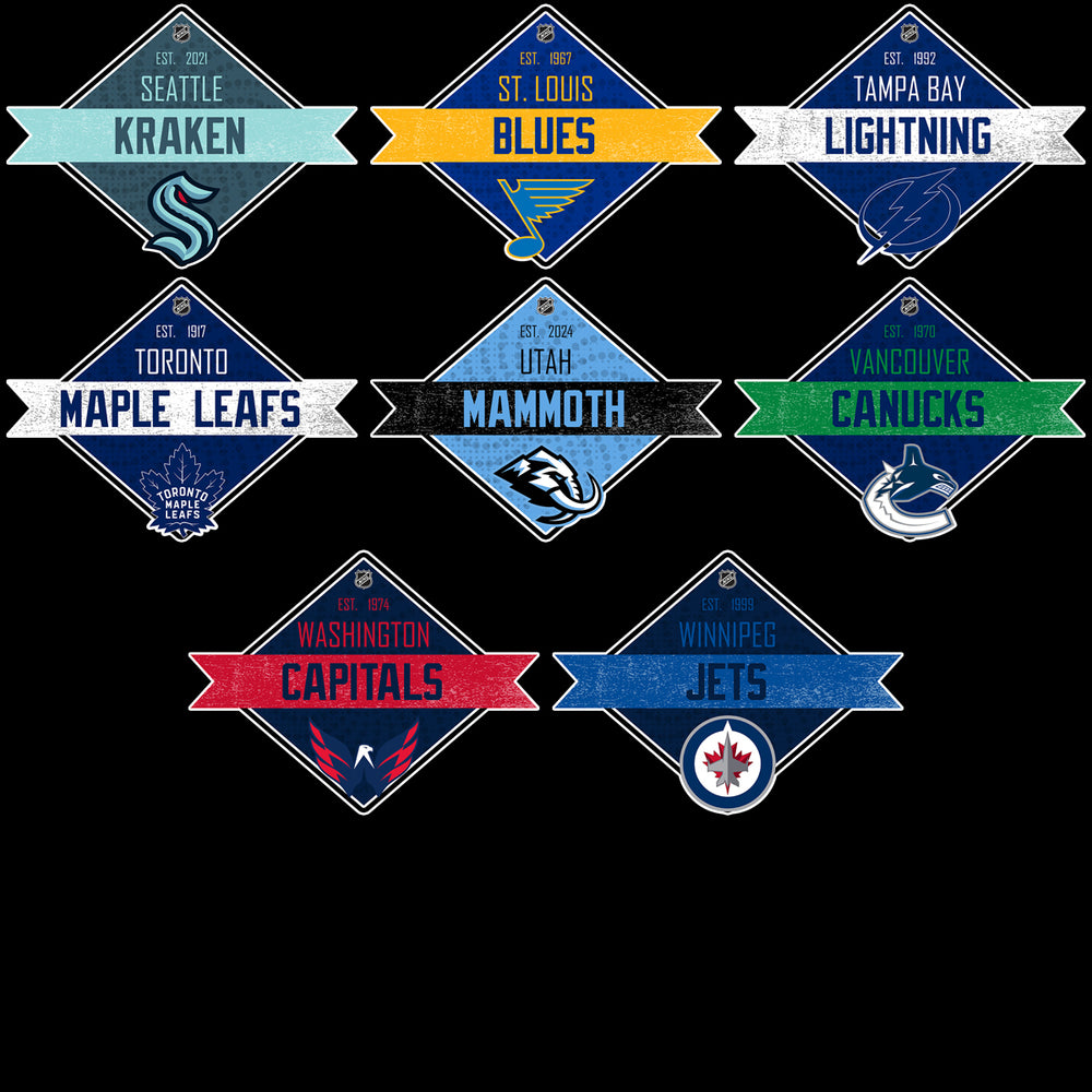 32 Ice Hockey Teams Diamond Ribbon Logos Designs Bundle PNG