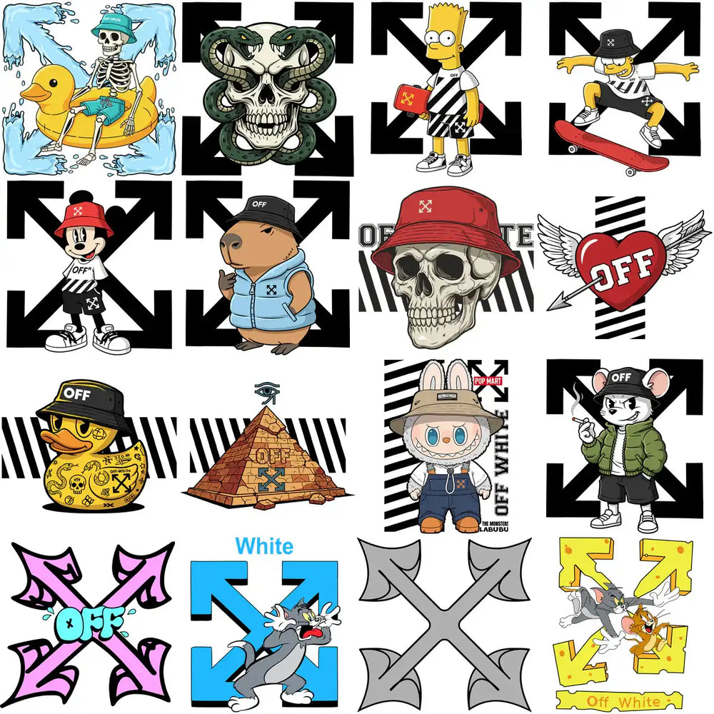 44 OFF Brand WHITE Mix CARTOON Designs Bundle PNG