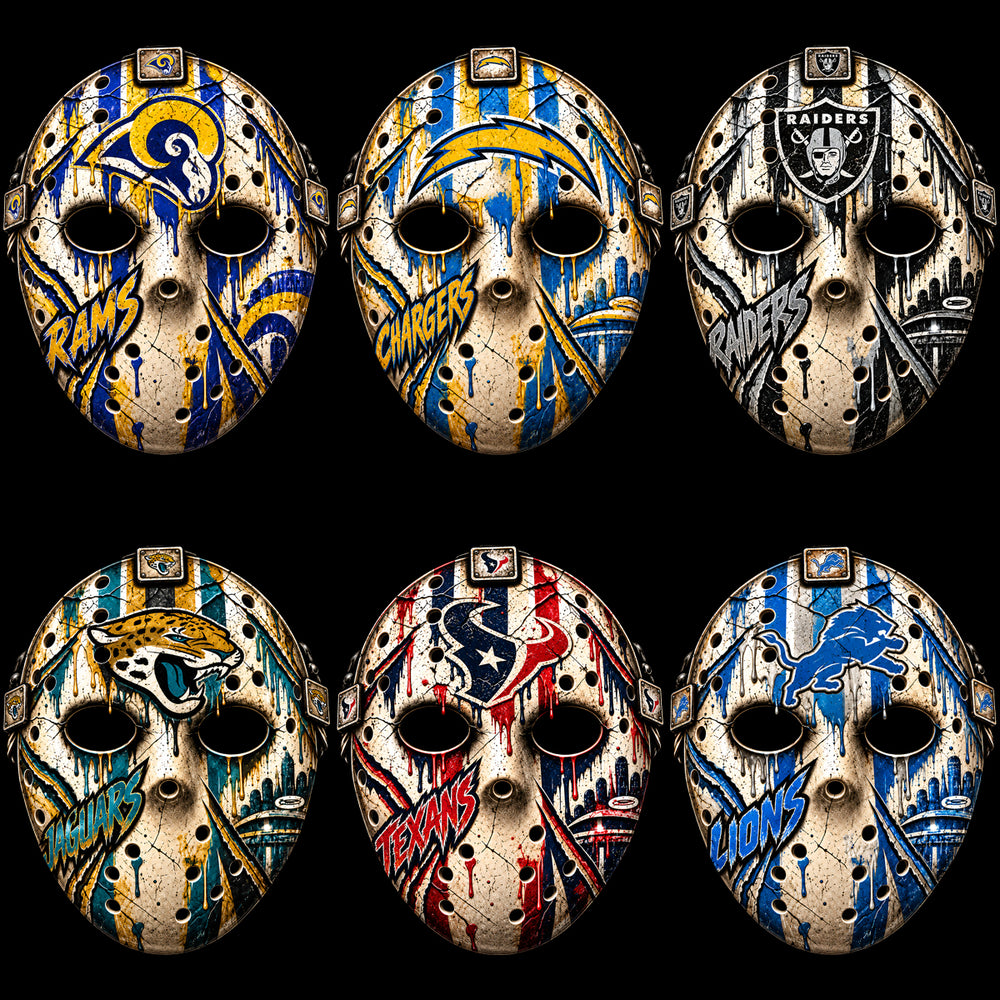 32 Horror Football Teams Jason Voorhees Mask Designs Bundle PNG