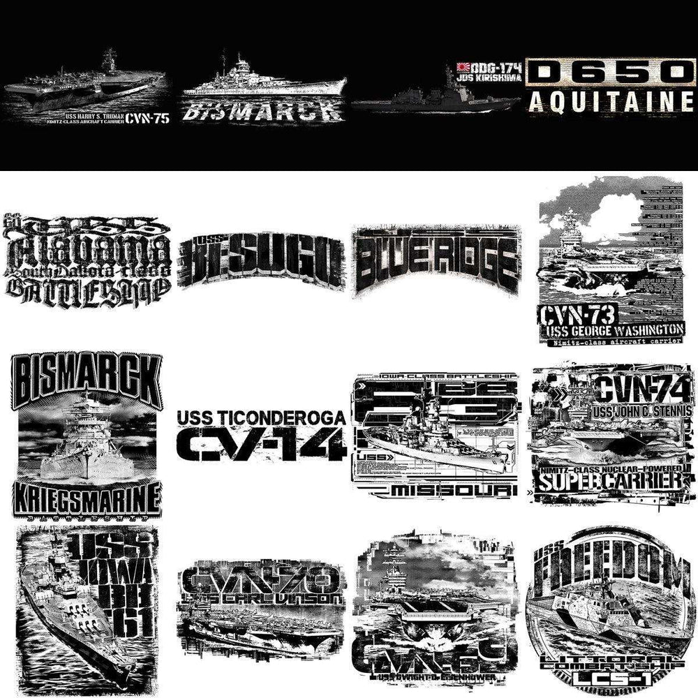 60 Military War Vessels Designs Bundle PNG