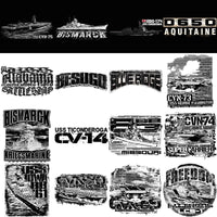 Load image into Gallery viewer, 60 Military War Vessels Designs Bundle PNG
