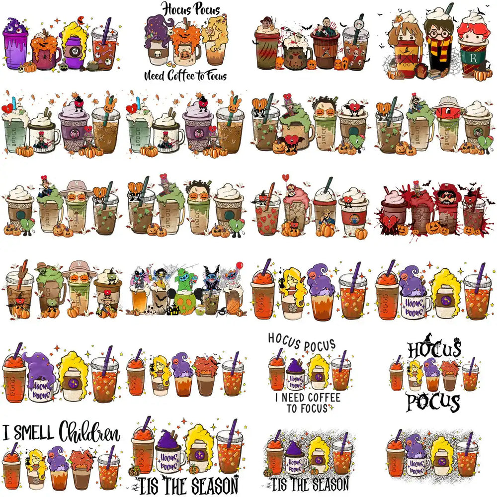 200 Drinks & Coffee Popculture Halloween Designs Bundle PNG