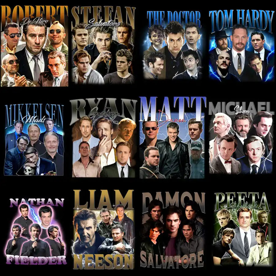 63 Popular Movies Series Artists Bootleg Designs Bundle PNG