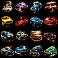 Load image into Gallery viewer, 120 Classic Timeless Cars Streetwear Halftones Designs Bundle PNG
