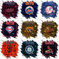 Load image into Gallery viewer, 30 Baseball Teams Grunge Square Logo Designs Bundle PNG
