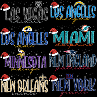 Load image into Gallery viewer, 32 Christmas Football Teams Santa Hat Snow Designs Bundle PNG
