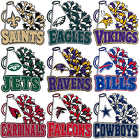 Load image into Gallery viewer, 32 Football Teams Megaphone Pom-Poms Designs Bundle PNG
