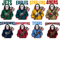 Load image into Gallery viewer, 32 Movie Jason Voorhees Football Teams Designs Bundle PNG
