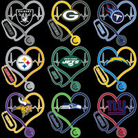 Load image into Gallery viewer, 32 Football Logo Teams Doctor Heartbeat Nurse Designs Bundle PNG
