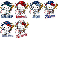 Load image into Gallery viewer, 30 Baseball League Teams Logo Hello Kitty Designs Bundle PNG SVG
