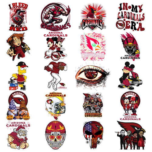 48 Arizona Cardinals V2 Football Designs Bundle PNG